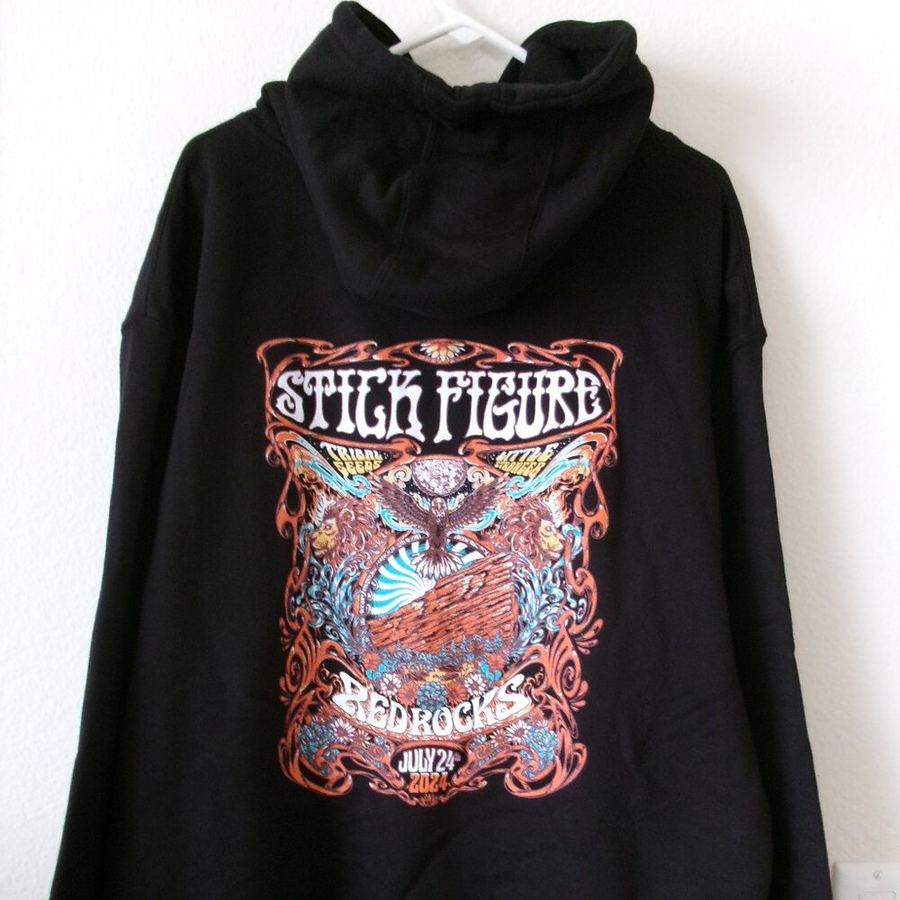 Stick Figure Red Rocks 2024 Concert Sweater Hoodie Mens L/S Sz XL - New